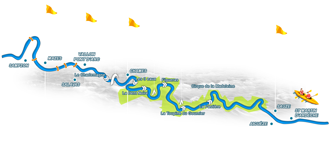 Carte des descentes